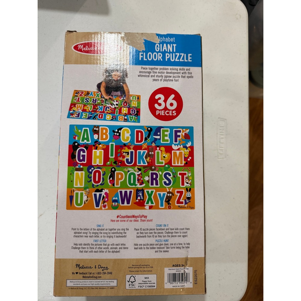 Melissa & Doug Alphabet Giant Floor Puzzle 36 Pieces Complete - Picture 4 of 4